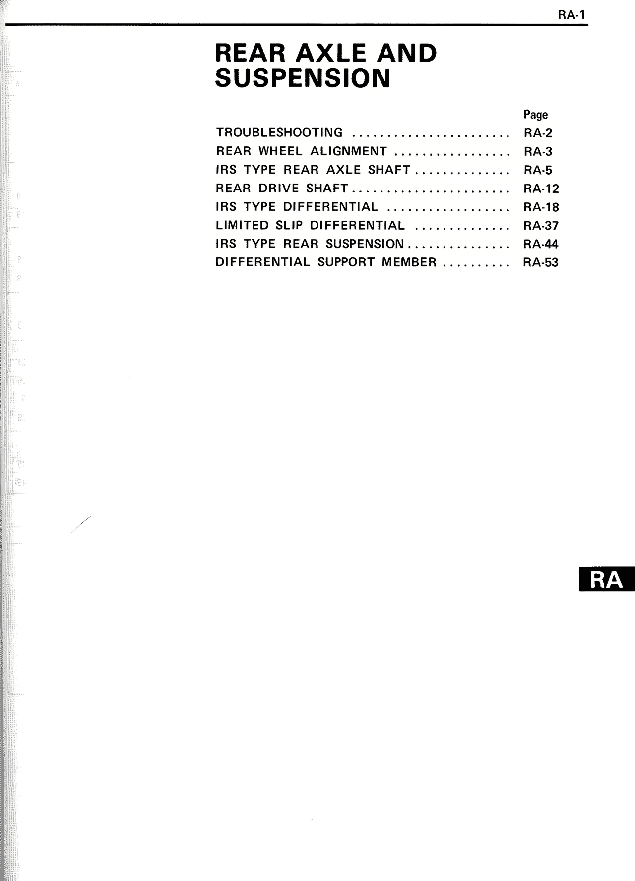 Rear Axle And Suspension — MK2 Supra Rear Axle And Suspension, page 1