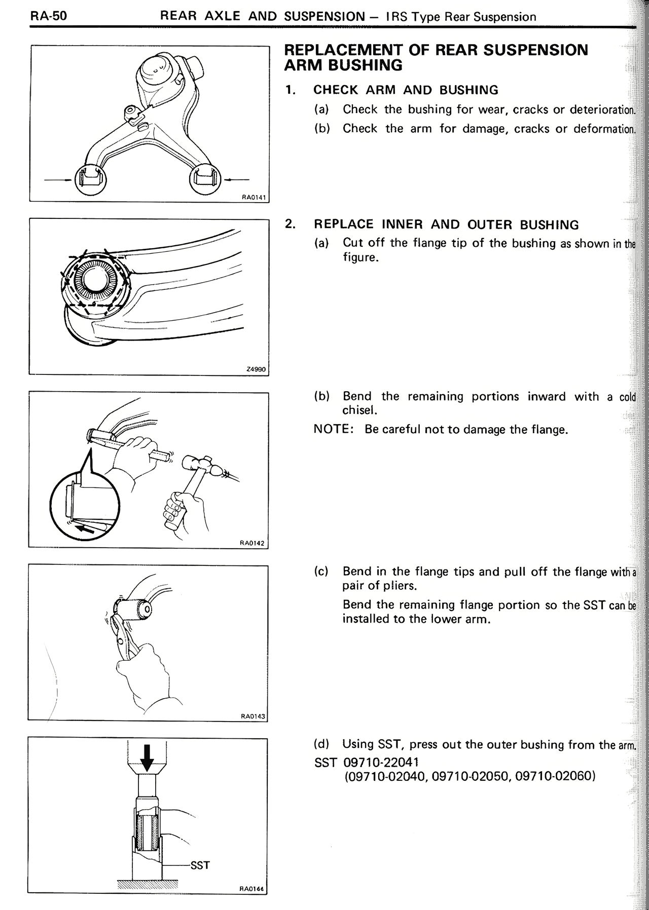 Replacement of Rear Suspension Arm Bushing — MK2 Supra Rear Axle And Suspension, page 50