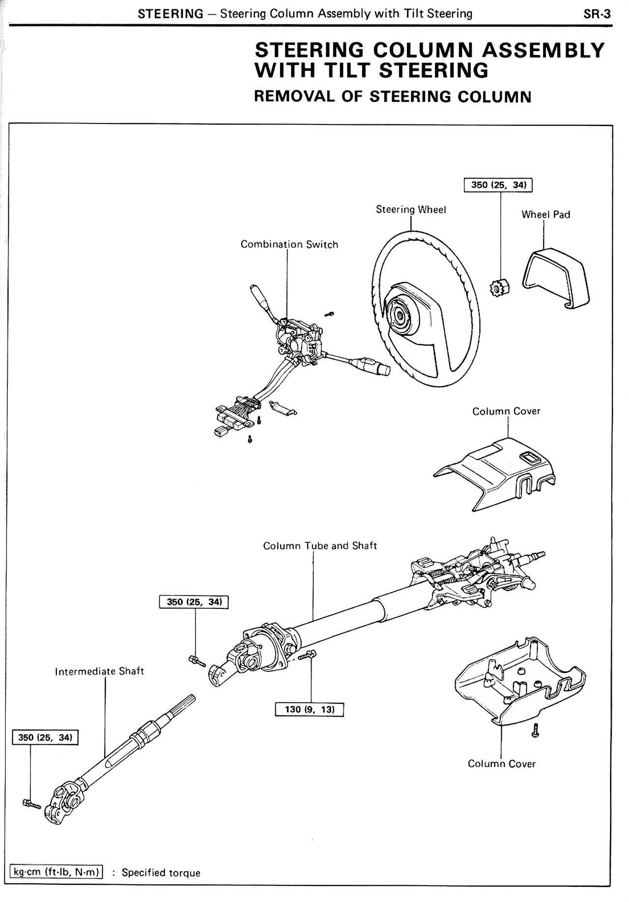 Steering Column Assembly with Tilt Steering Removal of Steering Column — MK2 Supra Steering, page 3