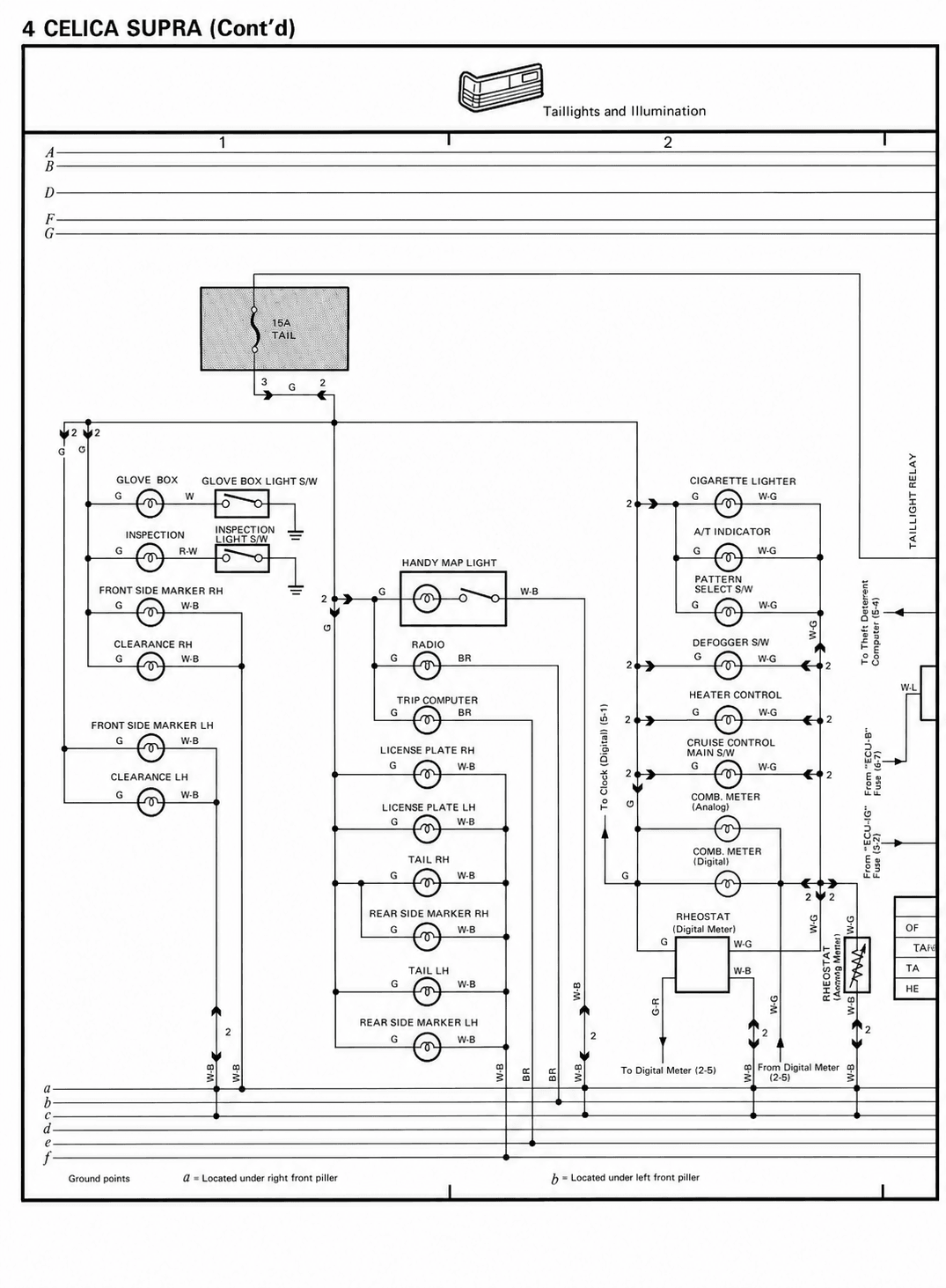 Taillights and Illumination — MK2 Supra Overall Wiring Diagram wiring diagram, page 15