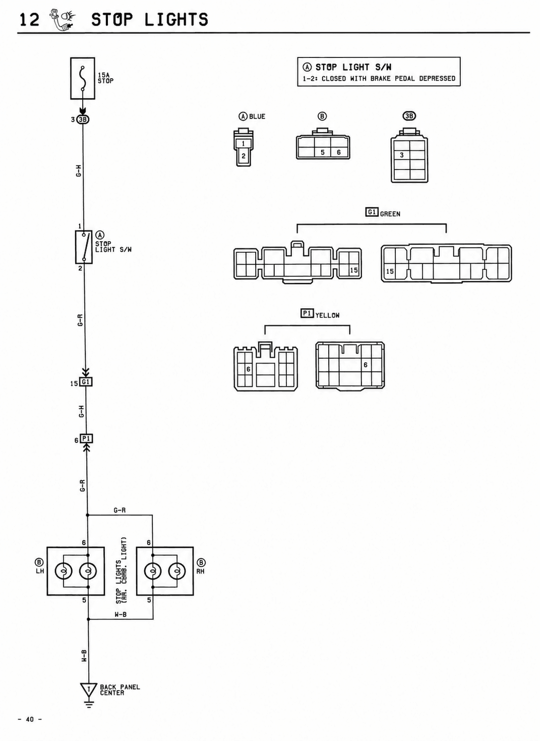 Stop Lights — MK2 Supra Stop Lights wiring diagram, page 1