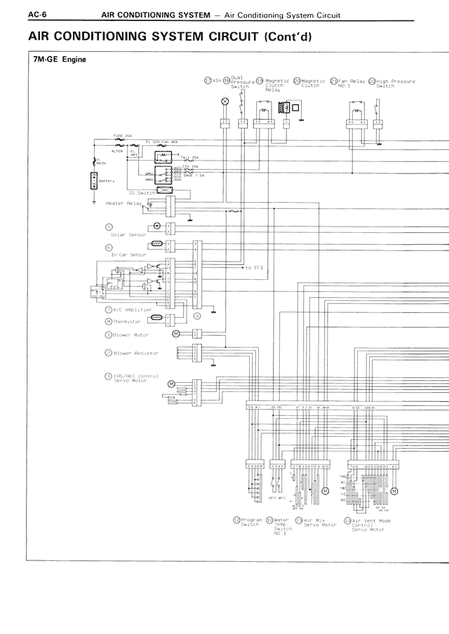 Air Conditioning System Circuit (Cont'd) — MK3 Supra Air Conditioning System, page 6