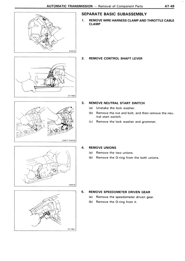 Separate Basic Subassembly — MK3 Supra Automatic Transmission, page 49