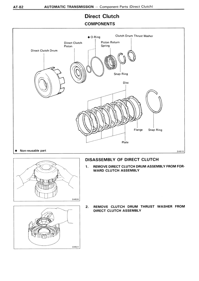 Direct Clutch Components — MK3 Supra Automatic Transmission, page 82