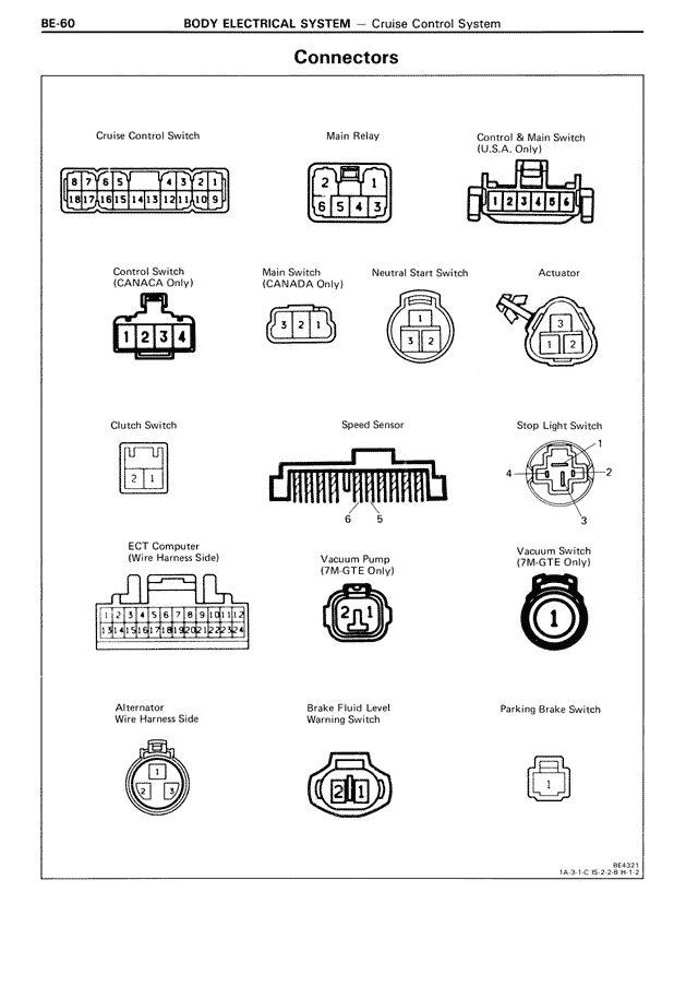 Connectors — MK3 Supra Body Electrical System, page 60