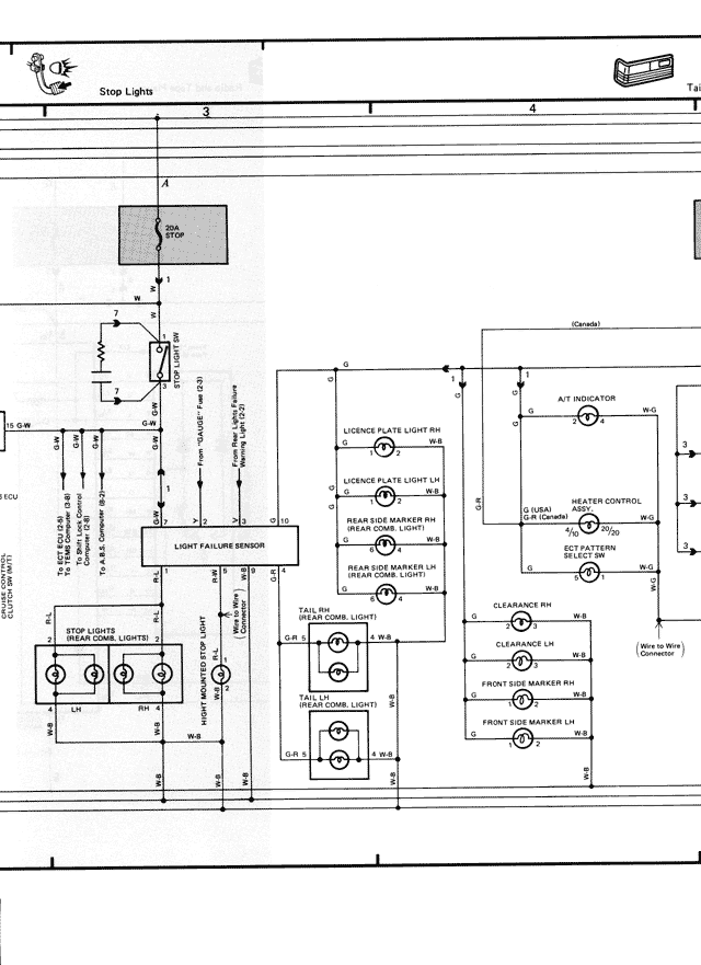 Stop Lights — MK3 Supra Electrical Wiring Diagrams, page 20