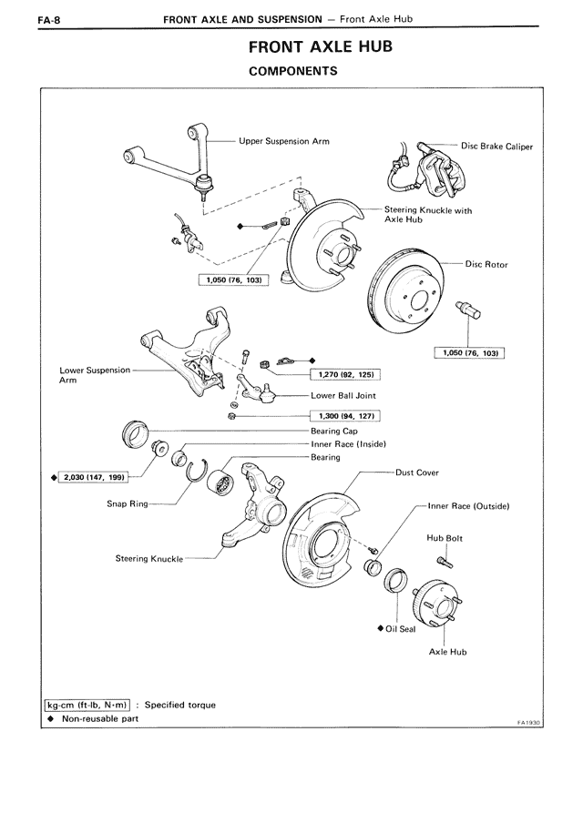 Front Axle Hub — MK3 Supra Front Axle & Suspension, page 8