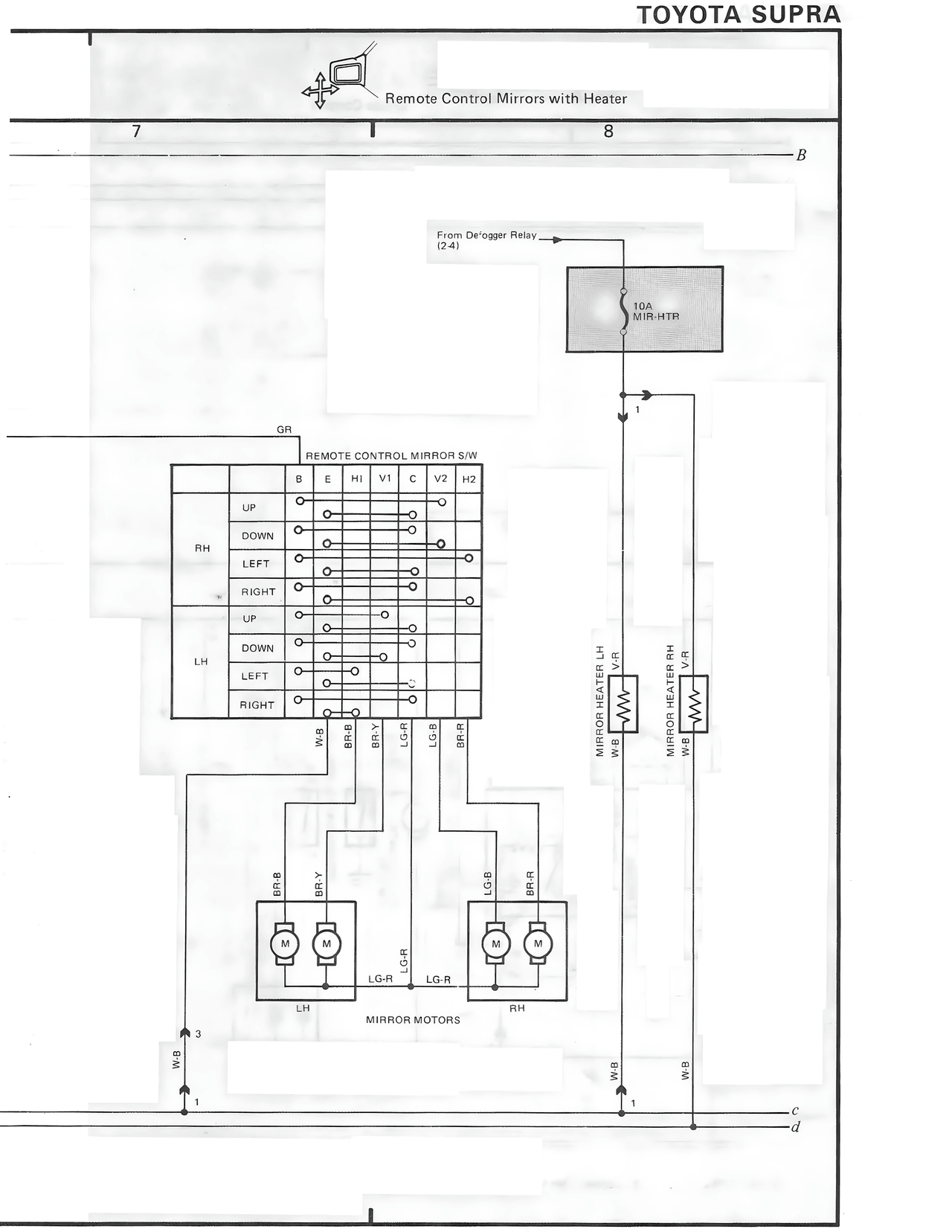 Toyota Supra - Remote Control Mirrors with Heater — MK3 Supra Overall Wiring Diagram wiring diagram, page 31