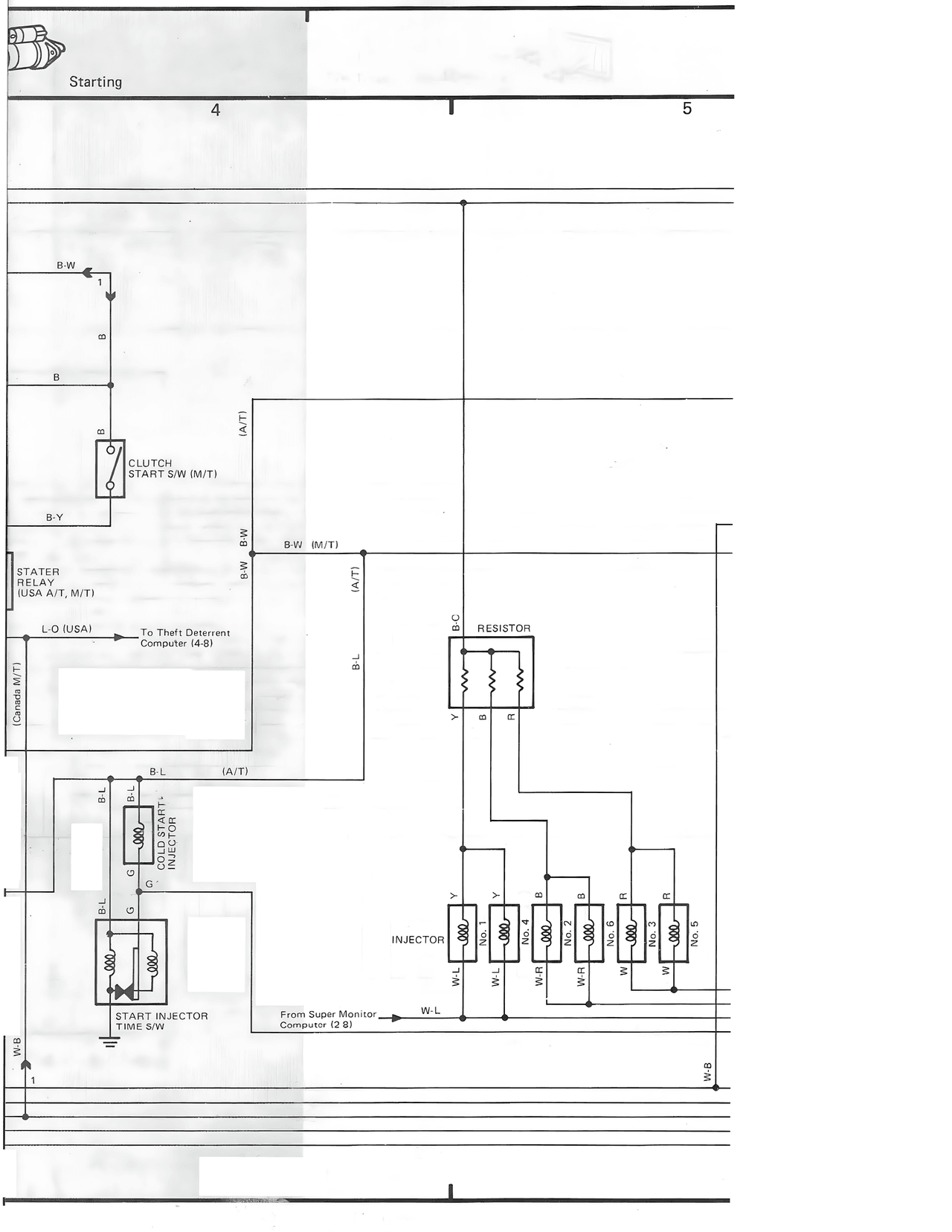 Starting System Circuit — MK3 Supra Overall Wiring Diagram wiring diagram, page 39
