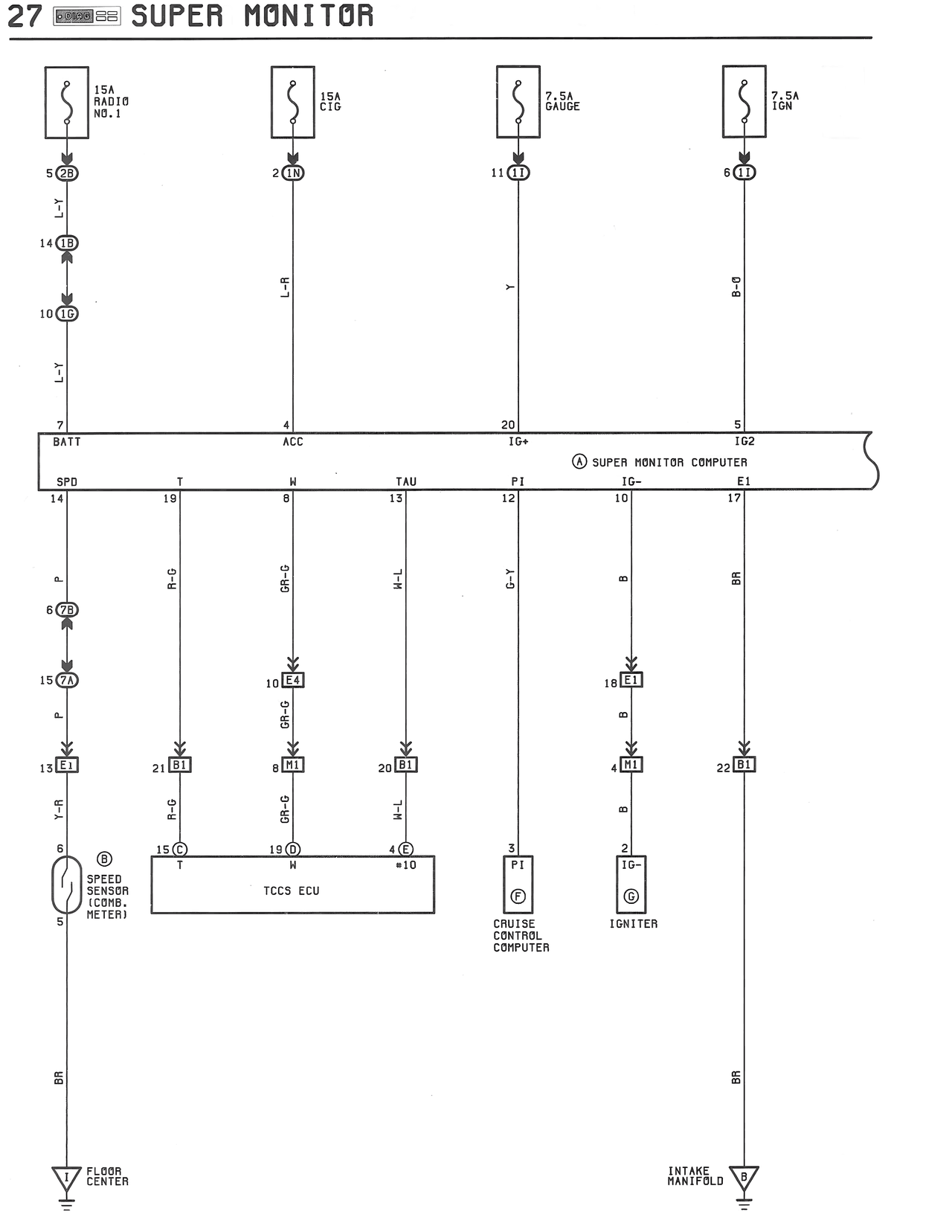 Super Monitor — MK3 Supra Super Monitor wiring diagram, page 1