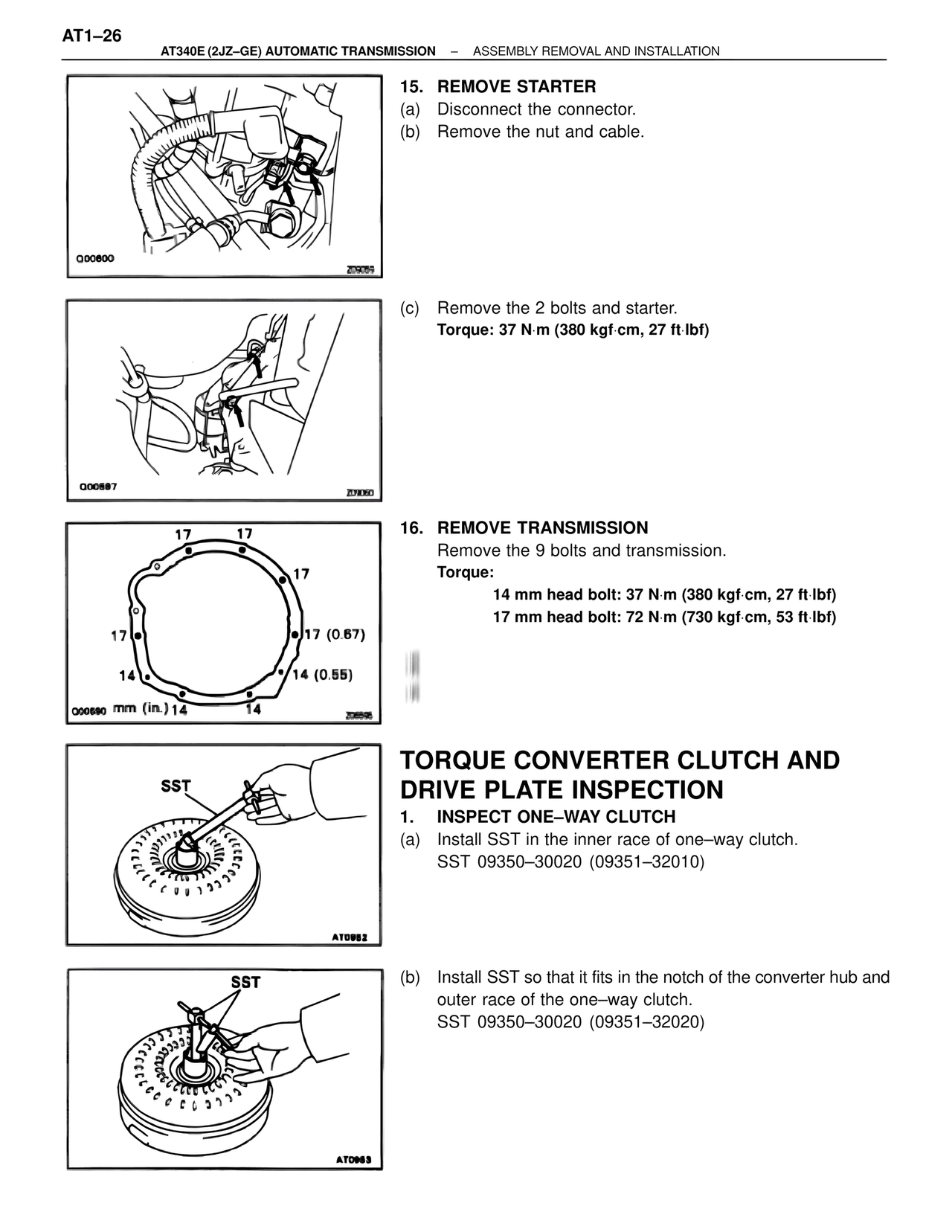 Torque Converter Clutch and Drive Plate Inspection — MK4 Supra A340 Automatic Trans (GE), page 26