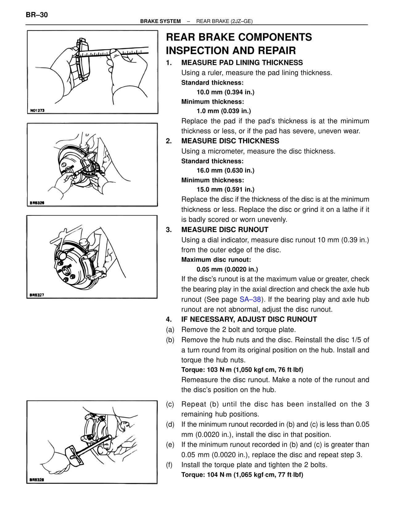 Rear Brake Components Inspection and Repair — MK4 Supra Brakes, ABS & TRAC Systems, page 30