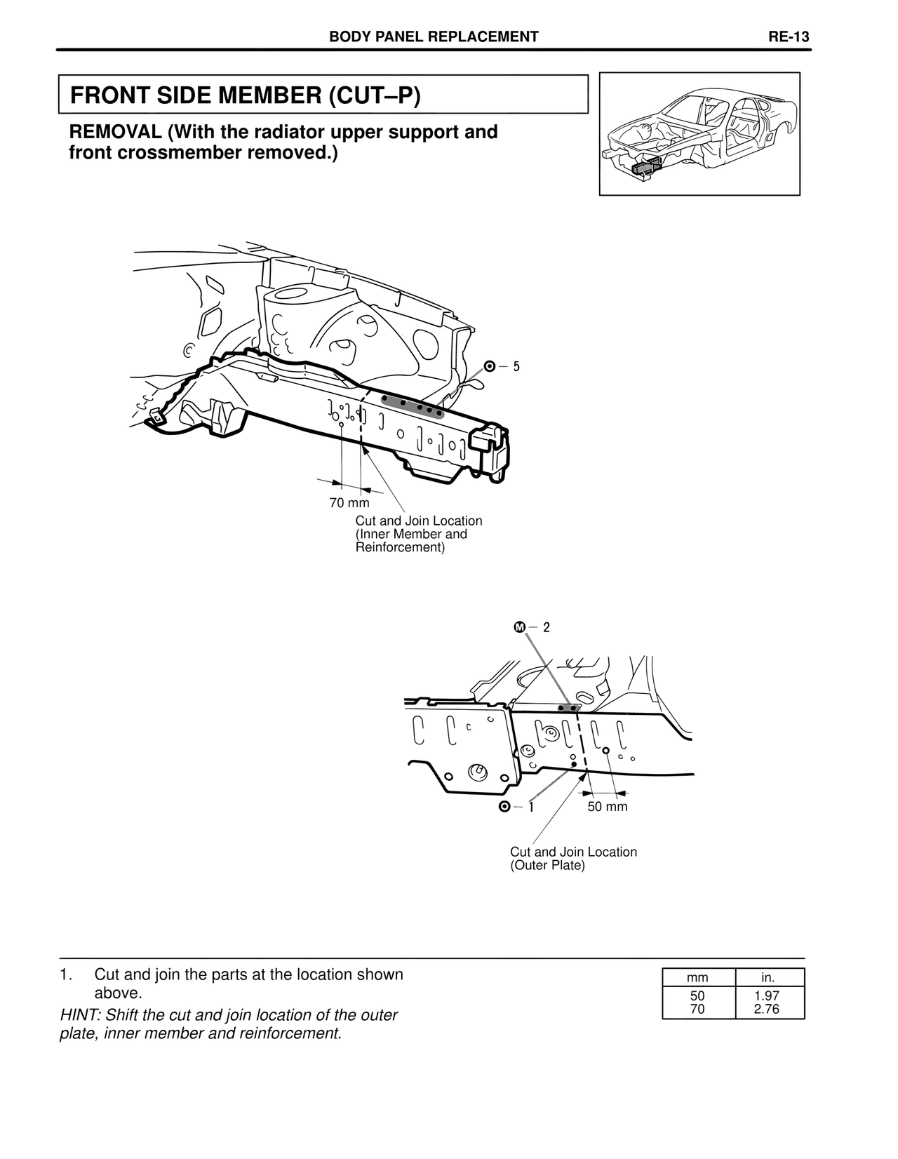 Front Side Member (Cut–p) — MK4 Supra Collision Repair, page 36
