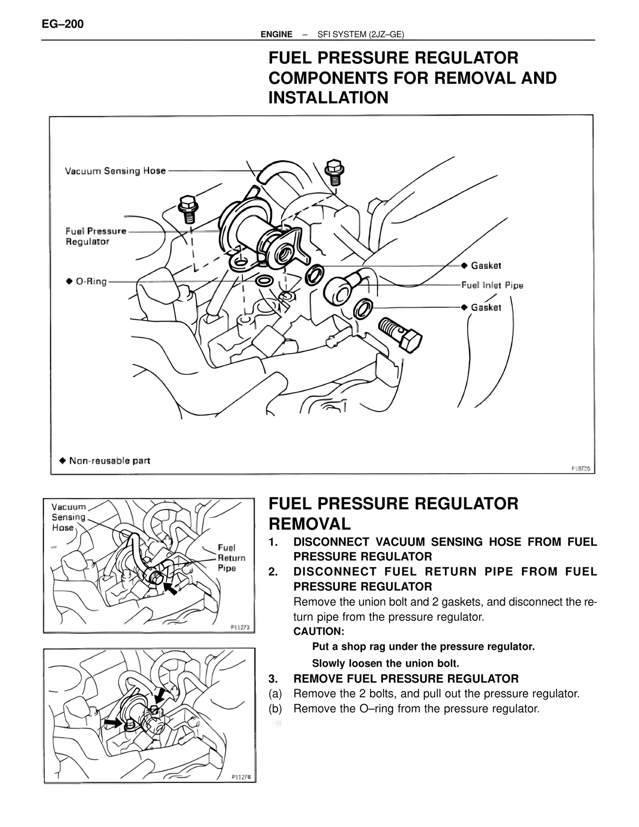 Fuel Pressure Regulator Components for Removal and Installation — MK4 Supra SFI System 2JZ-GE, page 14