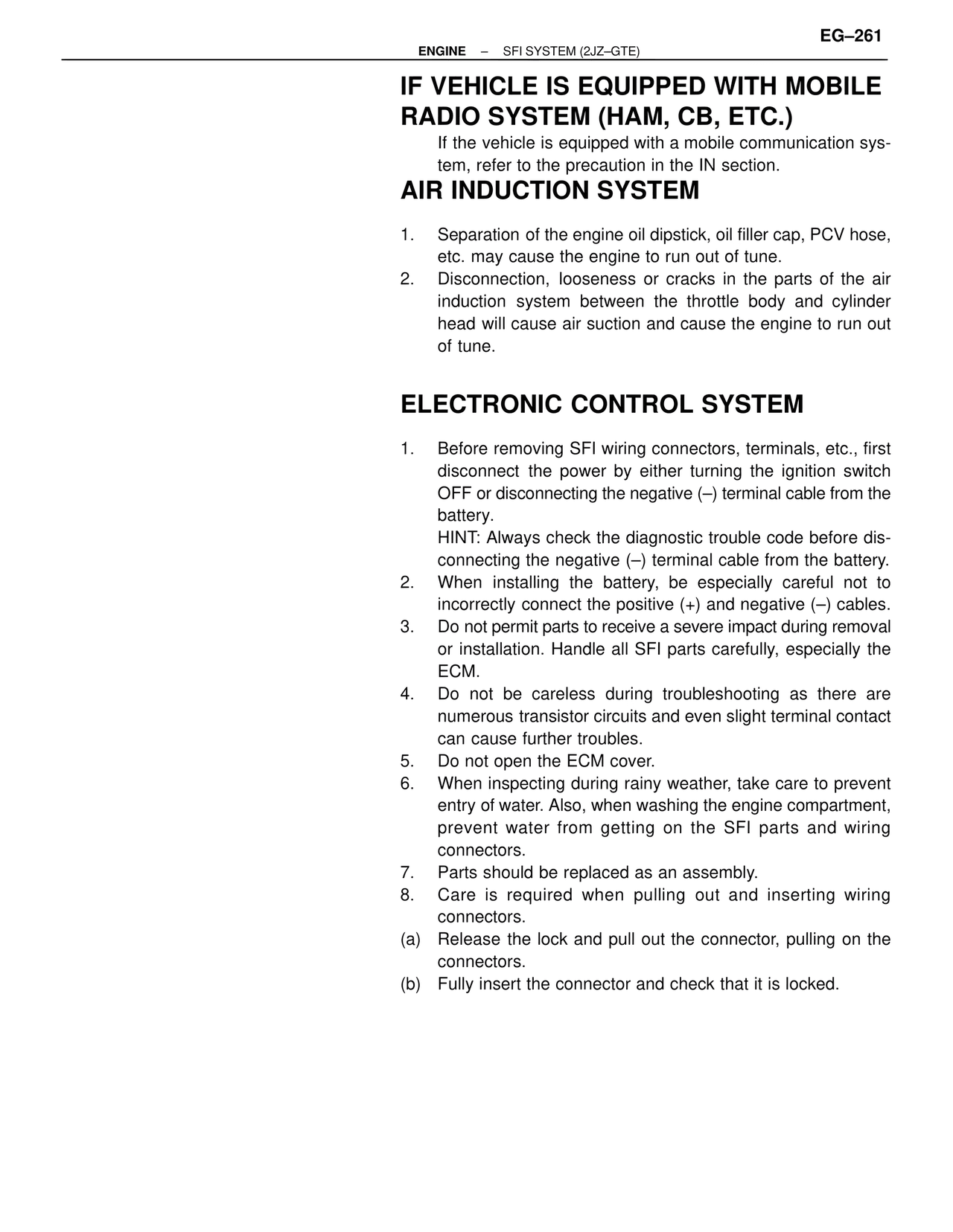 If Vehicle Is Equipped with Mobile Radio System (Ham, Cb, Etc.) — MK4 Supra SFI System 2JZ-GTE, page 4