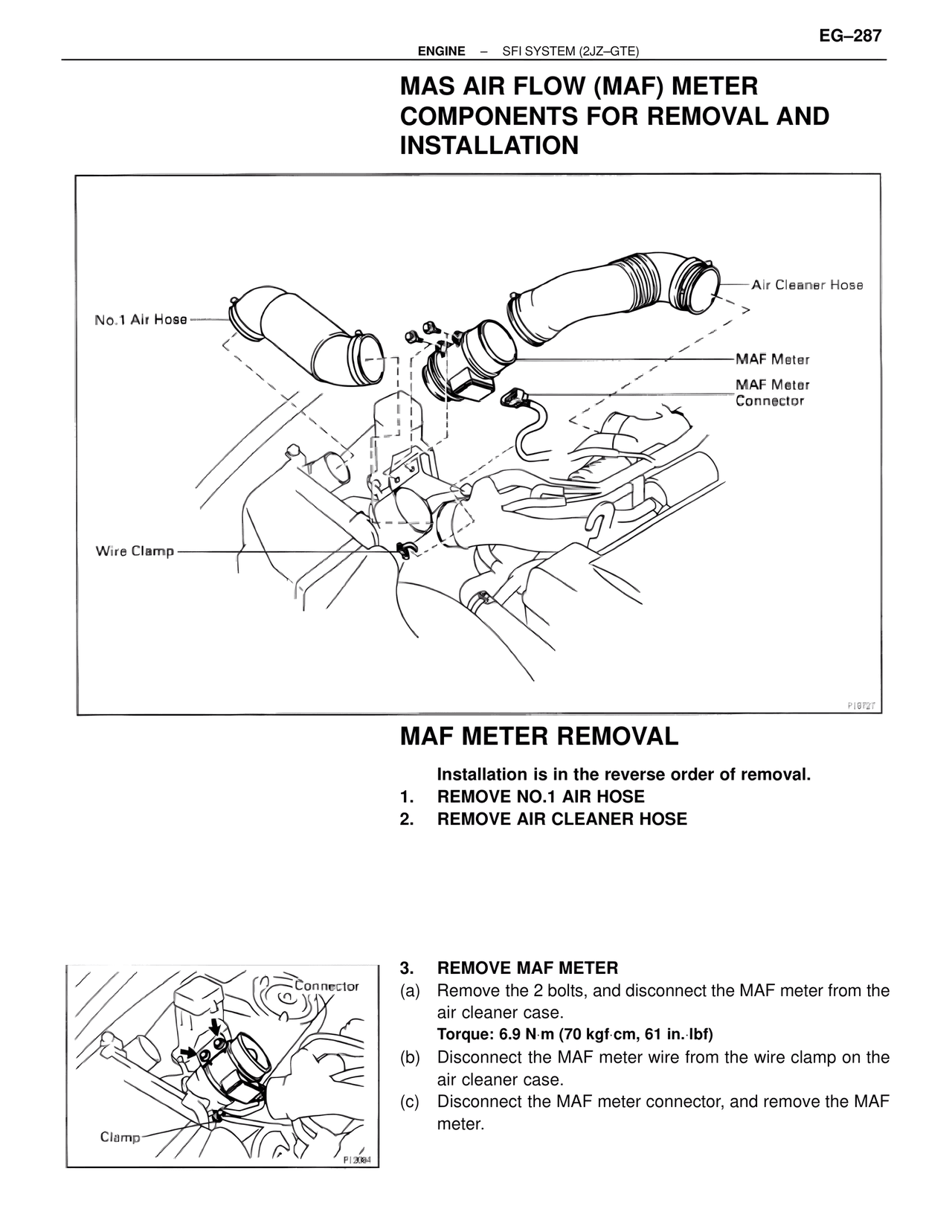 Mas Air Flow (MAF) Meter Components for Removal and Installation — MK4 Supra SFI System 2JZ-GTE, page 30