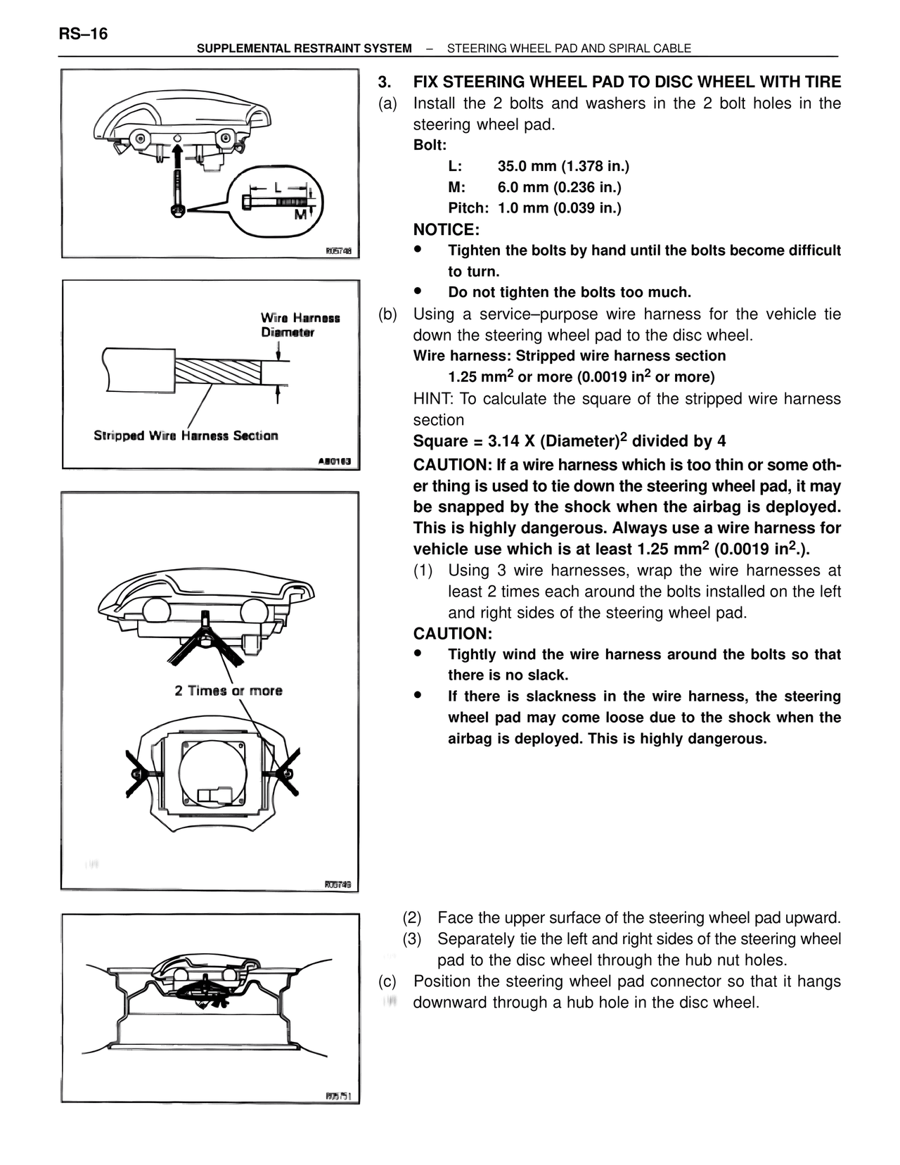 Fix Steering Wheel Pad to Disc Wheel with Tire — MK4 Supra Supplemental Restraint System, page 16