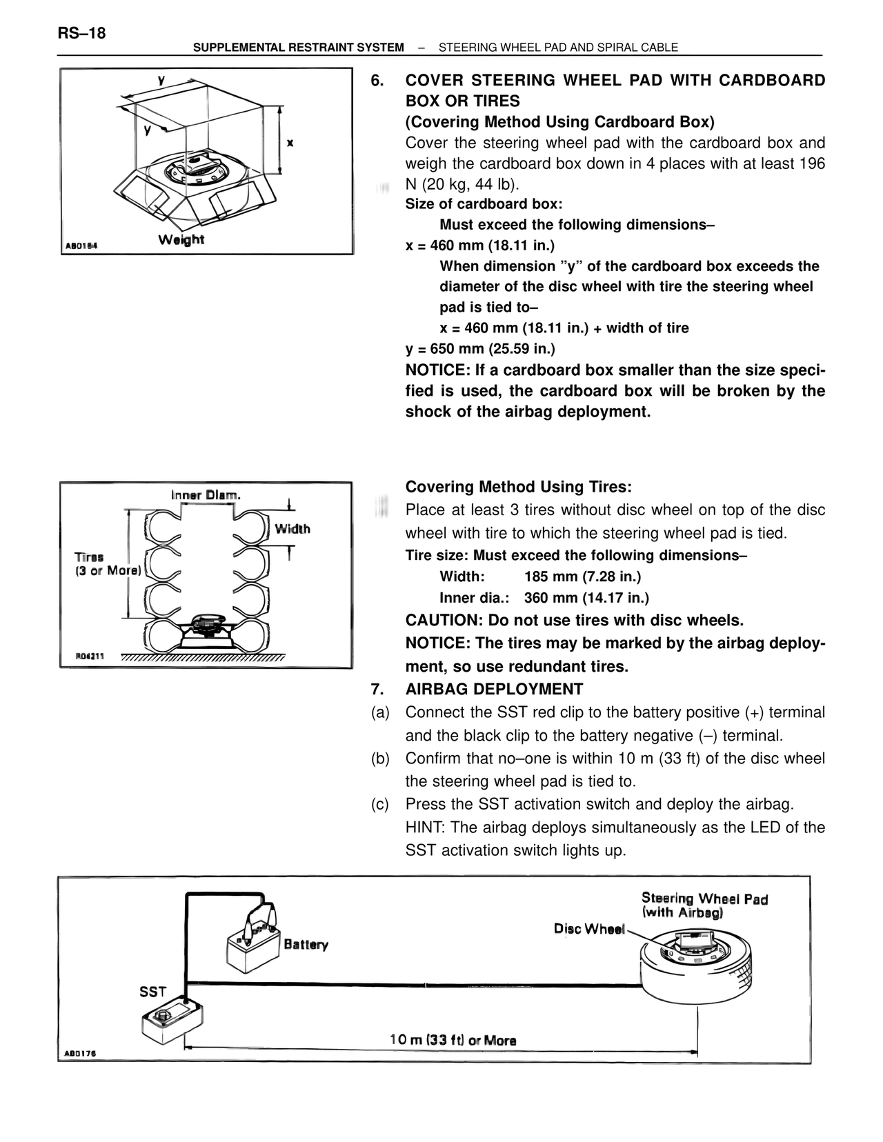 Cover Steering Wheel Pad with Cardboard Box or Tires — MK4 Supra Supplemental Restraint System, page 18