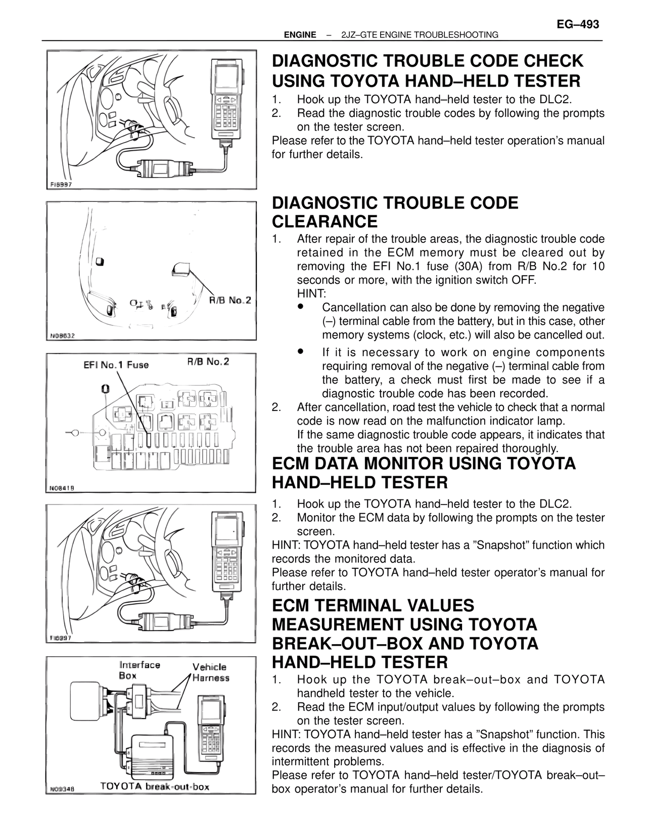 Diagnostic Trouble Code Check Using Toyota Hand-Held Tester — MK4 Supra Troubleshooting 2JZ-GTE, page 7