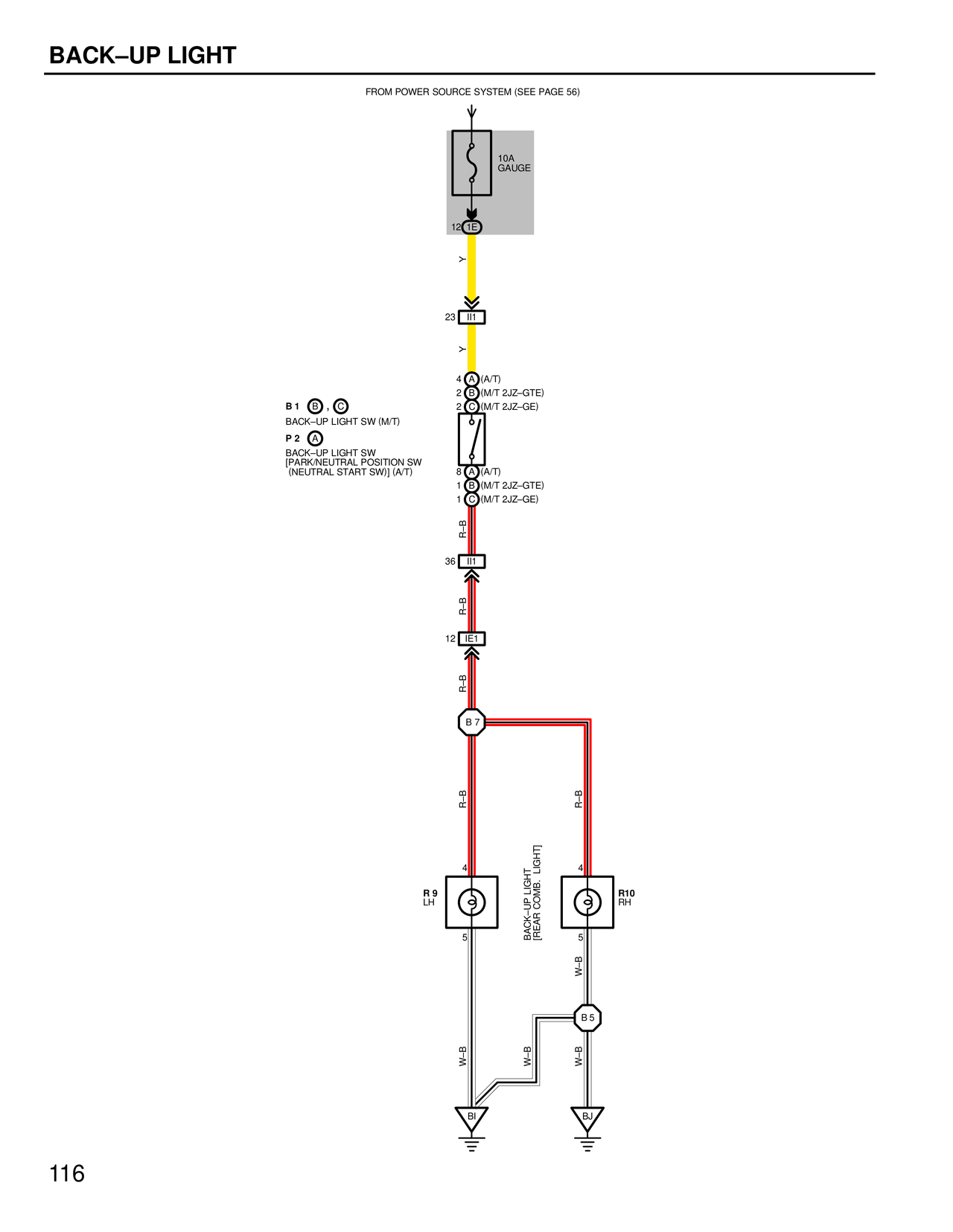 Back-Up Light — MK4 Supra Back-Up Light wiring diagram, page 1