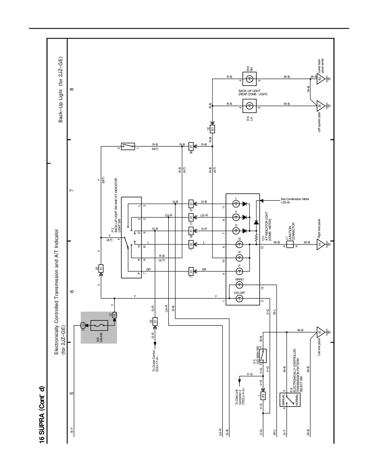 Back-Up Light (for 2JZ-GE) — MK4 Supra Overall Electrical Wiring Diagram wiring diagram, page 24