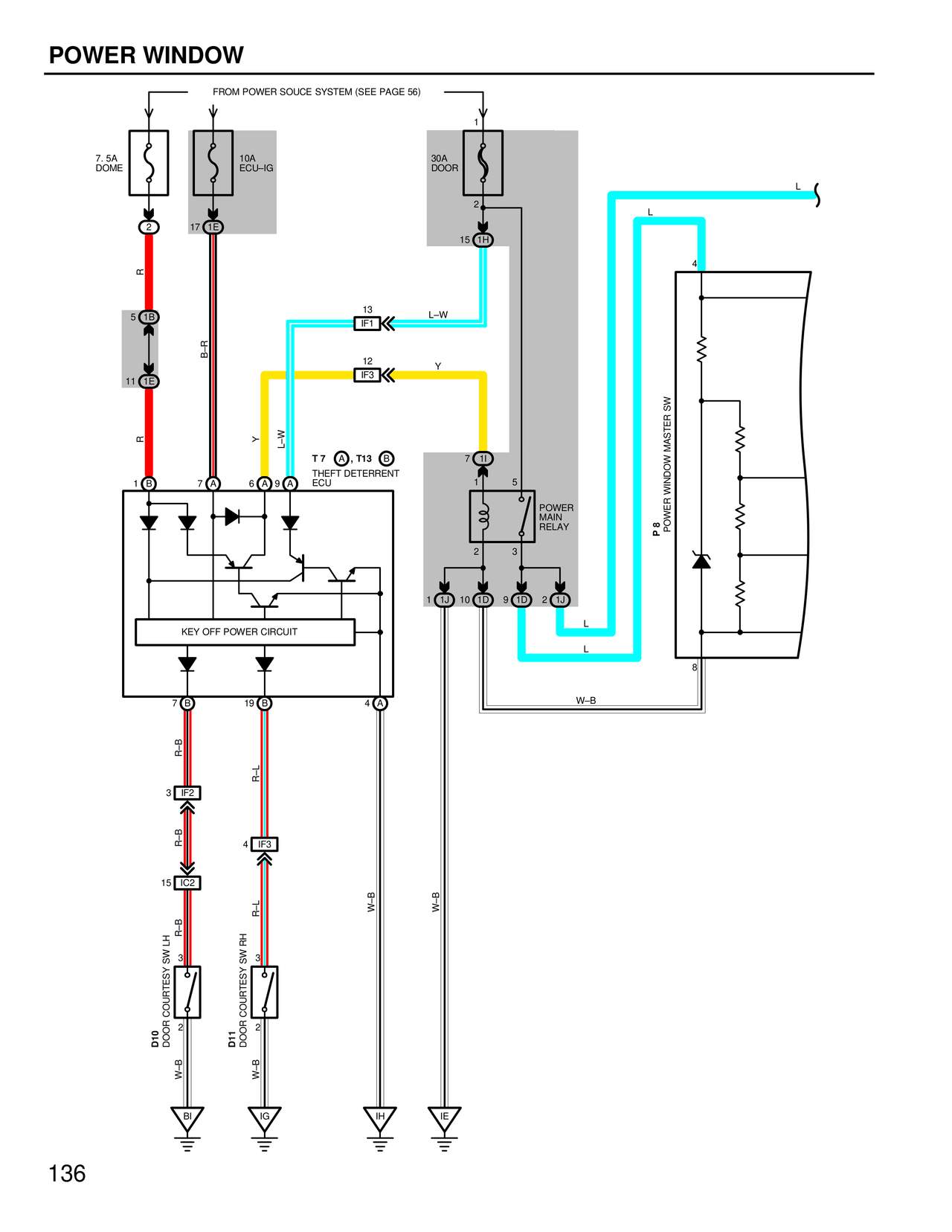 Power Windows — MK4 Supra Power Windows wiring diagram, page 1