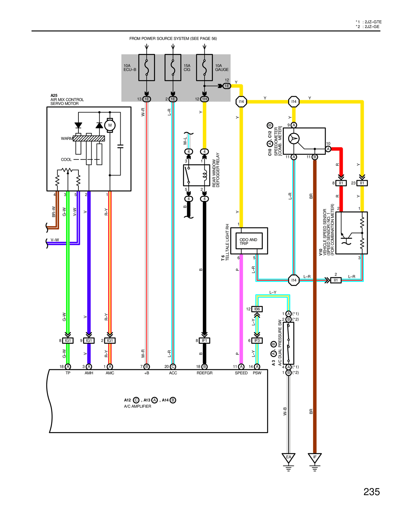 A/C Remix Control Servo Motor — MK4 Supra Radiator Fan and Automatic Air Conditioning wiring diagram, page 8