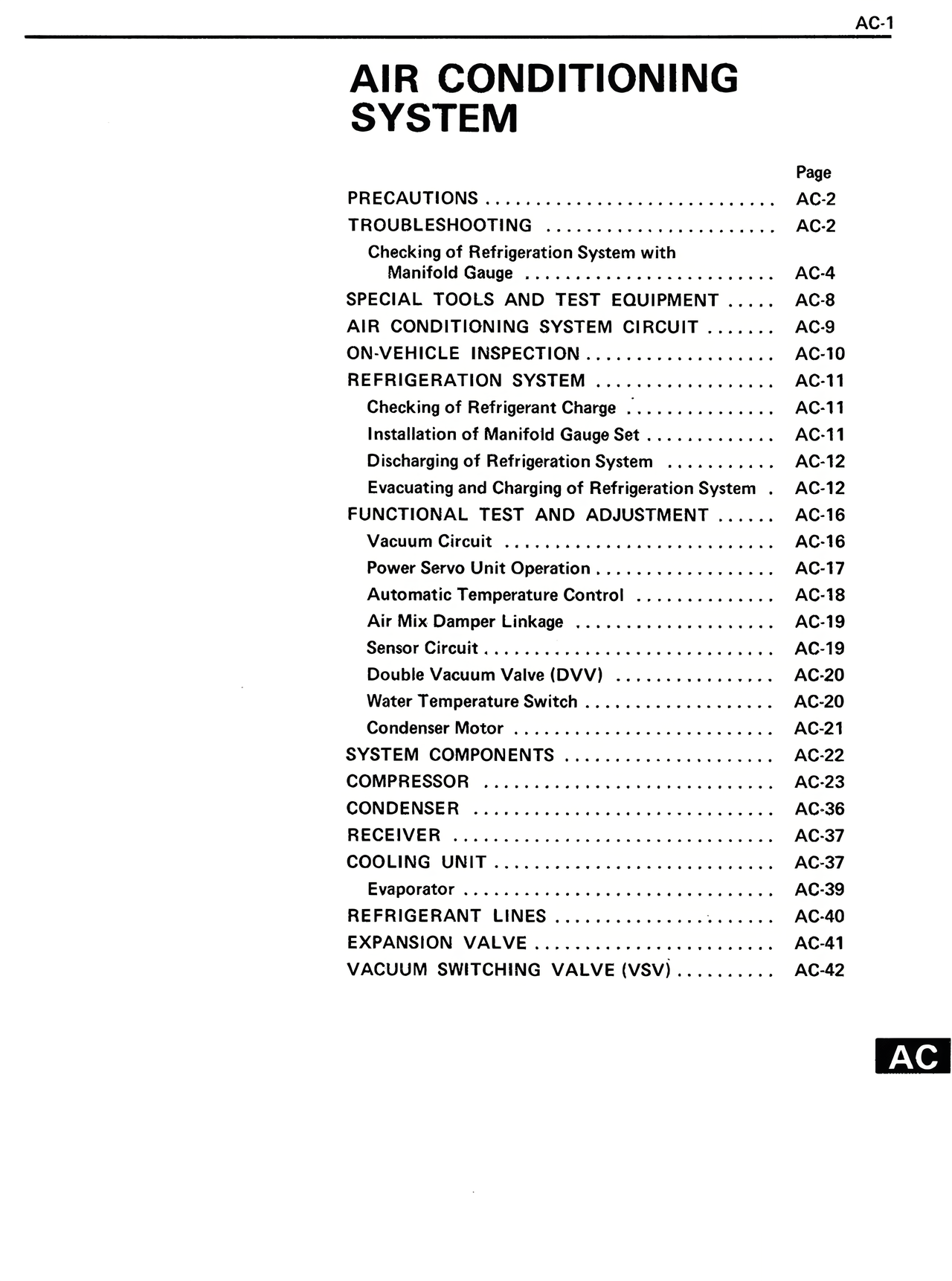 Air Conditioning System page 1
