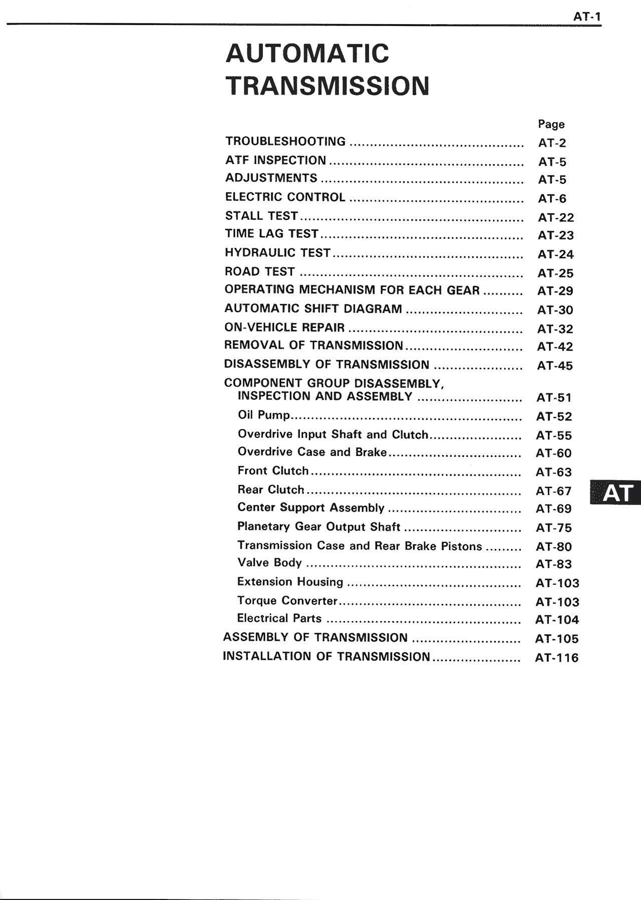 Automatic Transmission page 1